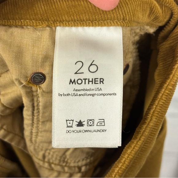 MOTHER High Waisted Looker Ankle Chew Brown Corduroy Pants Size 26 - Picture 10 of 14